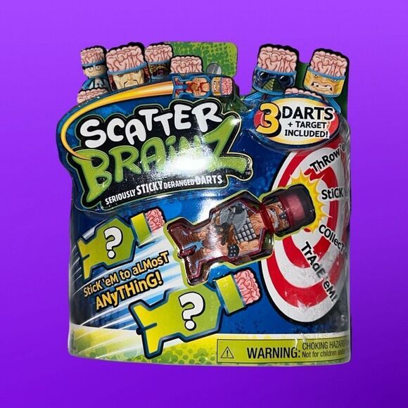 NIP Scatter Brainz Sticky Dart 3 Pack Series 1 Nutso Butso & 2 Mystery Darts B4 - Picture 5 of 5